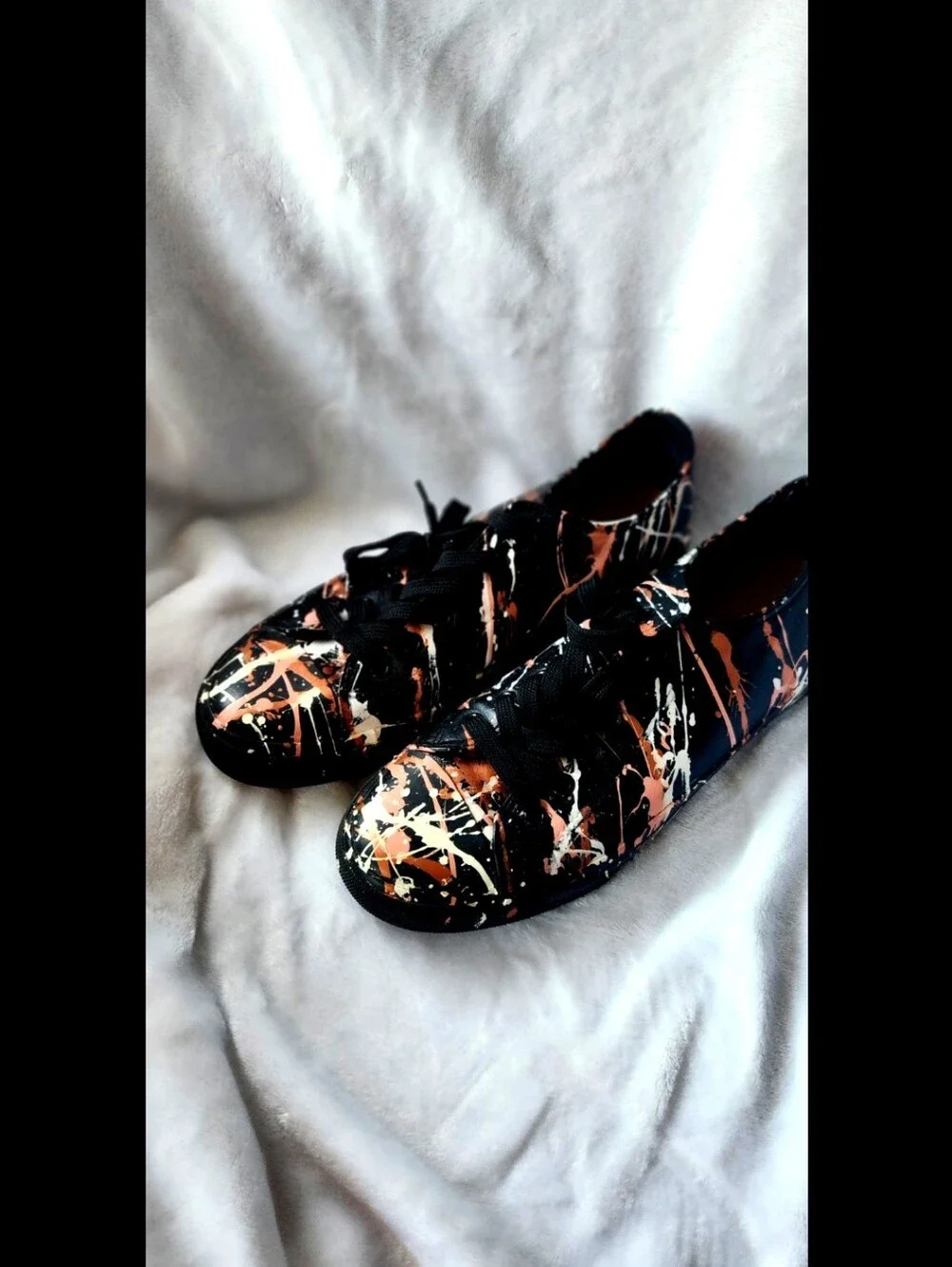 Women’s Black Splatter Lace-Up Sneakers